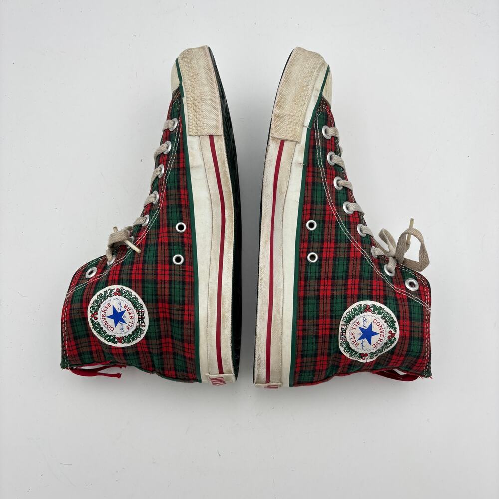 Vintage 90s Converse Chuck Taylor All Star Sneakers Shoes Men's 8.5 Christmas - Picture 6 of 16